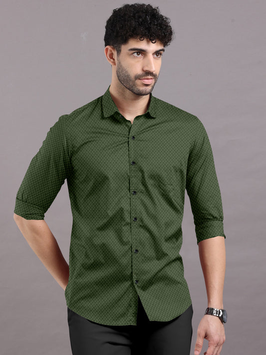 Green Bubble Textured Shirt