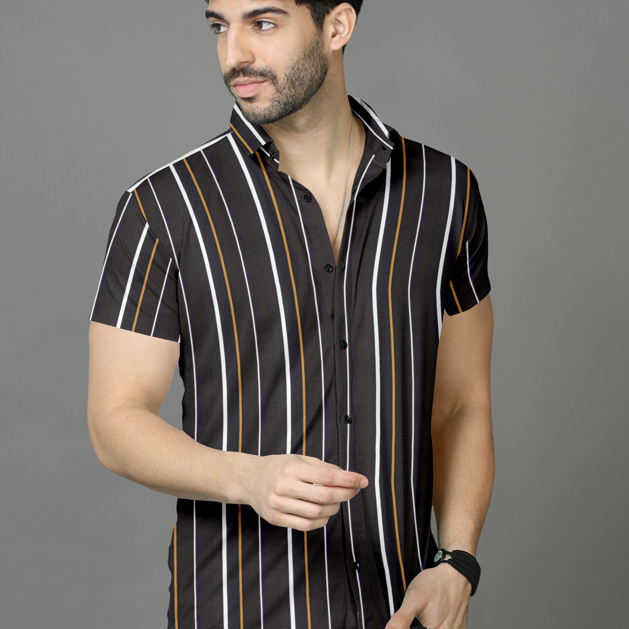 Casual Summer Striped Half Sleeve Shirts