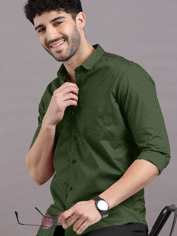 Green Bubble Textured Shirt