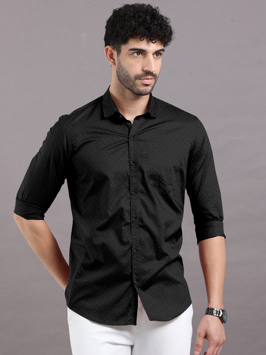 Black Bubble Textured Shirt