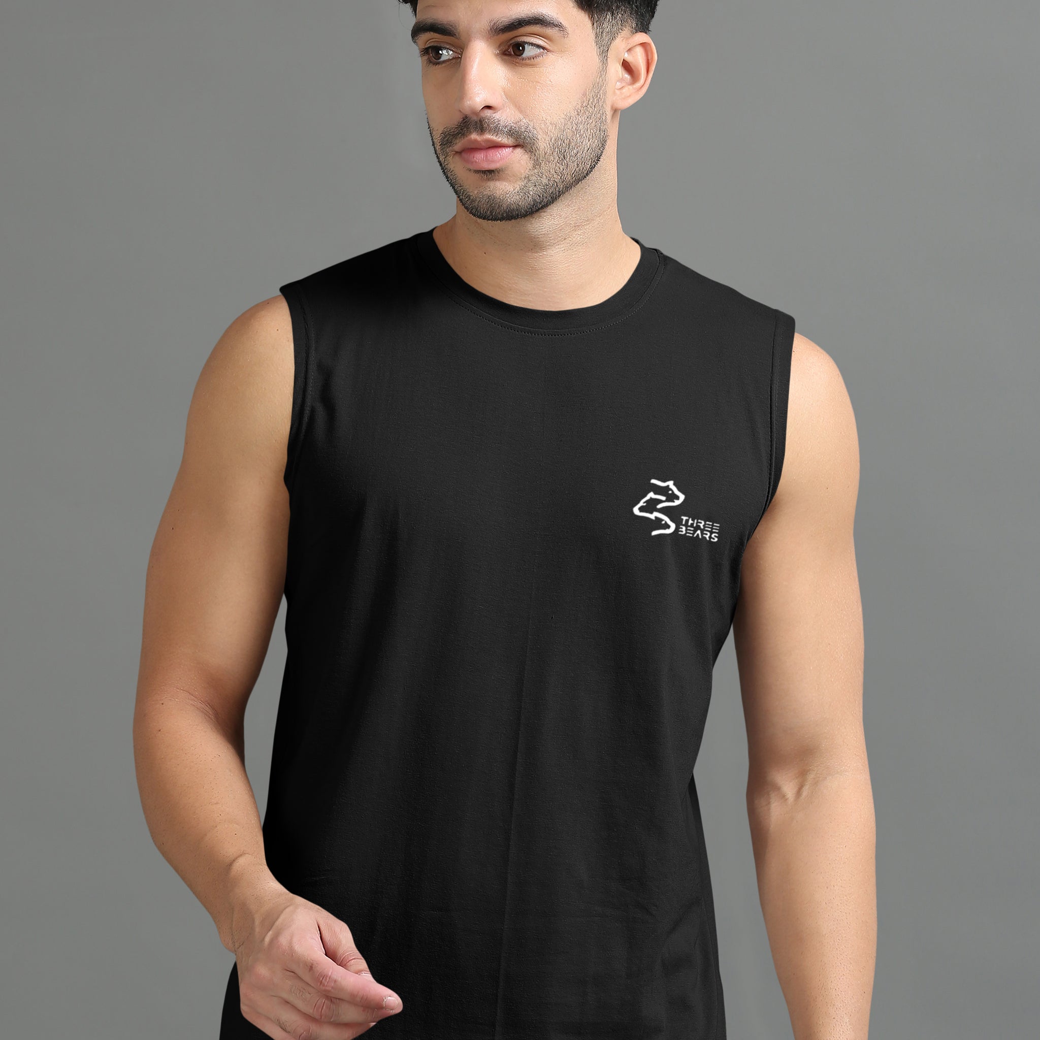 Black Sleeveless T-Shirt