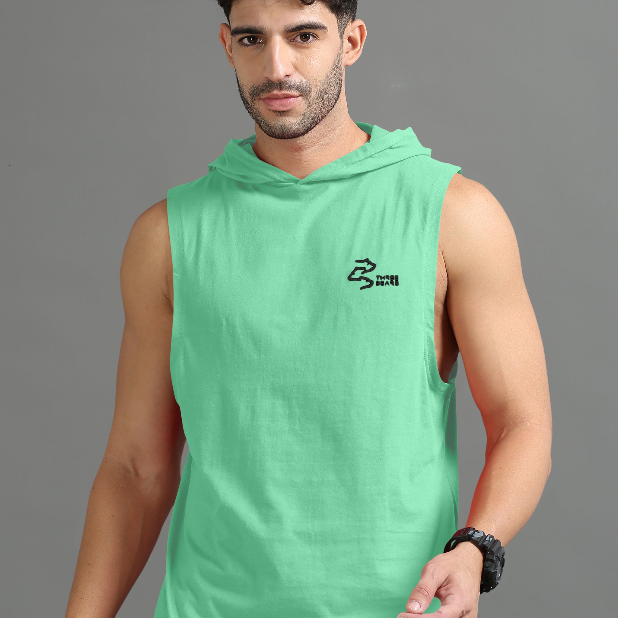 Faded Green Sleeveless Hoodie