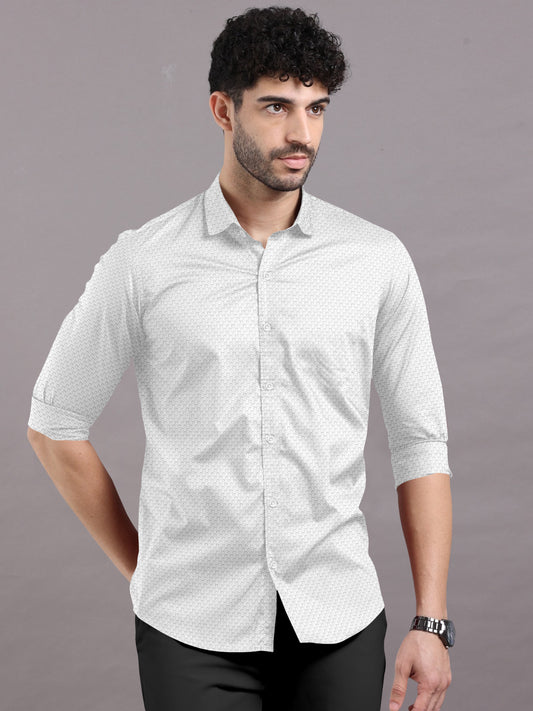 White Bubble Textured Shirt