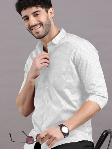 White Bubble Textured Shirt