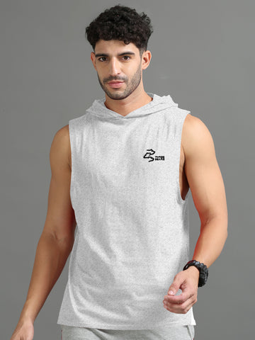 Grey Sleeveless Hoodie